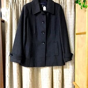 Anne Klein Ladies Lg Black Wool Jacket